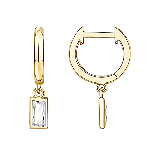 Gold Plated Drop Earrings with Silver Posts