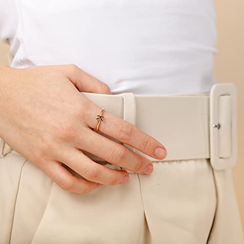 PAVOI Golden Initial Ring for Women