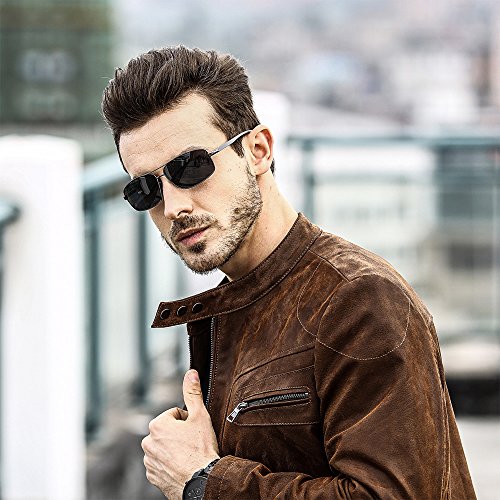 SUNGAIT Polarized Metal Sunglasses UV400 (Gunmetal Gray, 62)