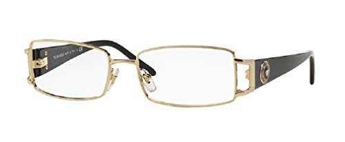 Versace Pale Gold Women's Rectangle Eyeglasses + Bundle
