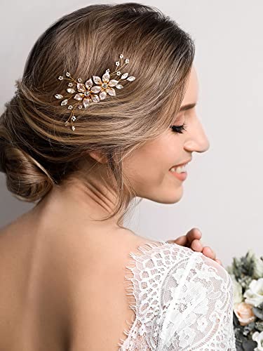 Handmade Gold Bridal Hair Comb - Sweetv