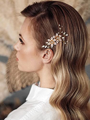 Handmade Gold Bridal Hair Comb - Sweetv