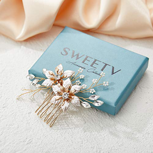 Handmade Gold Bridal Hair Comb - Sweetv