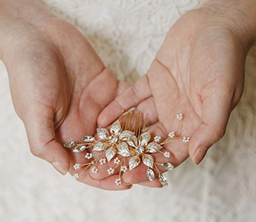Handmade Gold Bridal Hair Comb - Sweetv