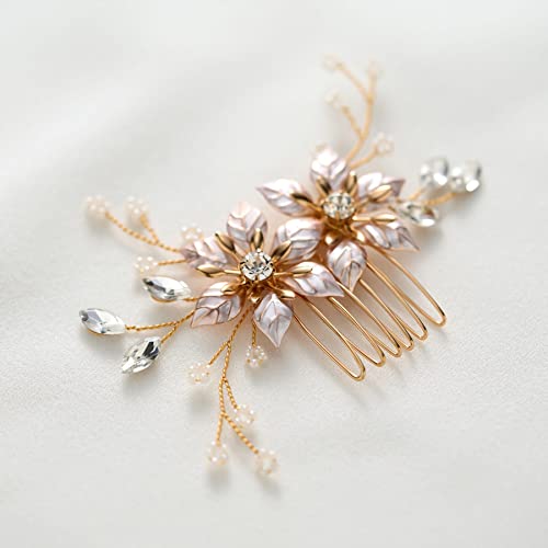 Handmade Gold Bridal Hair Comb - Sweetv