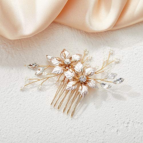 Handmade Gold Bridal Hair Comb - Sweetv
