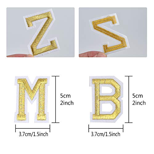 Gold Alphabet Iron-On Patches - 104 Pieces