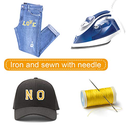 Gold Alphabet Iron-On Patches - 104 Pieces