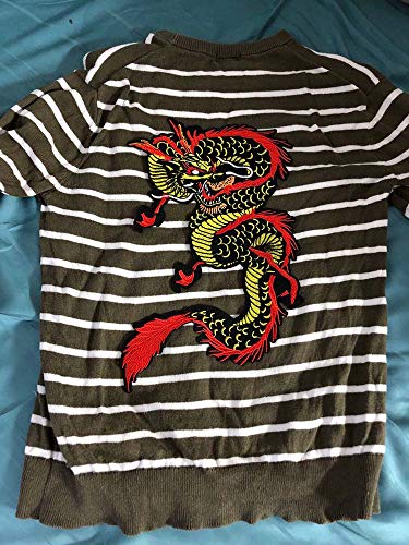 Gold Dragon Embroidered Patch for DIY Apparel