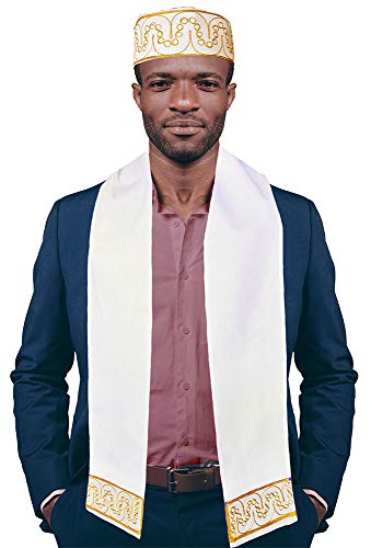 Off White and Gold African Embroidered Set
