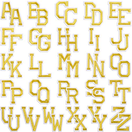 Gold Alphabet Letter Patches for Clothing and Accessories