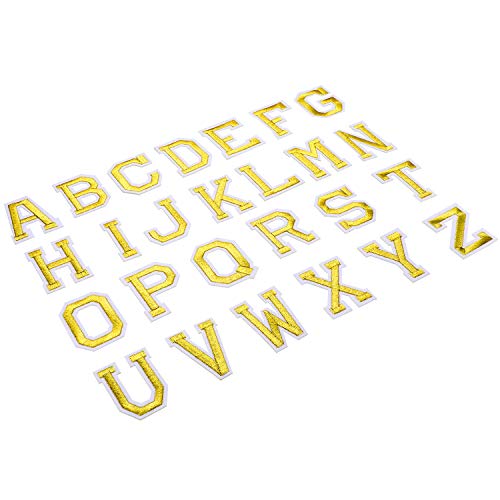 Gold Alphabet Letter Patches for Clothing and Accessories