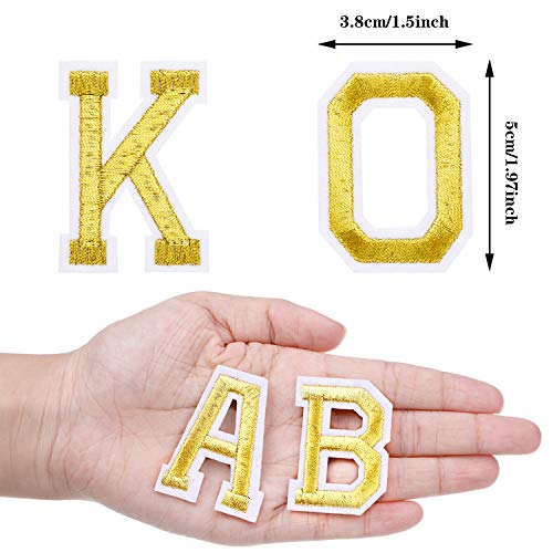 Gold Alphabet Letter Patches for Clothing and Accessories