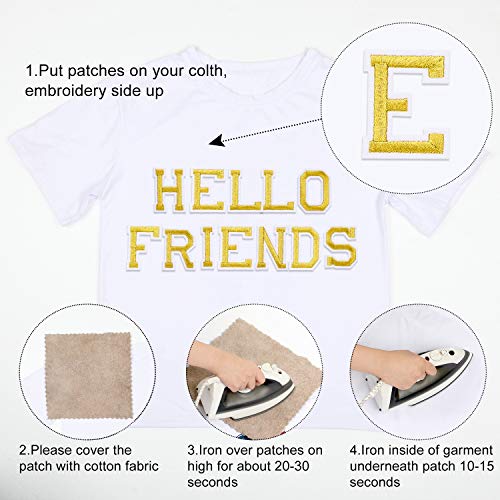 Gold Alphabet Letter Patches for Clothing and Accessories