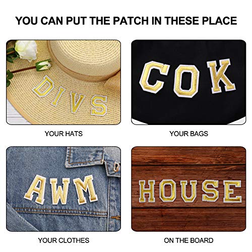 Gold Alphabet Letter Patches for Clothing and Accessories
