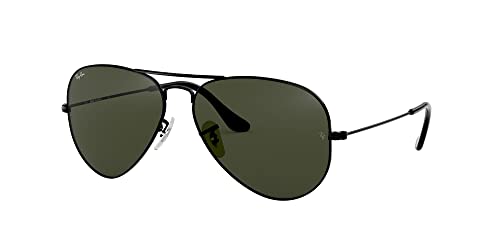 Ray-Ban Classic Aviator Sunglasses in Black/G-15 Green