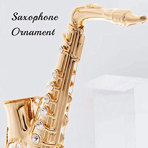 Crystal-studded 24K Gold Saxophone Ornament