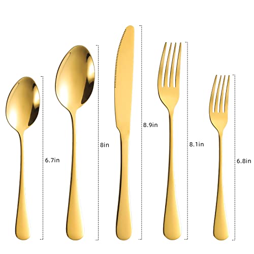 Gold 60-Piece Stainless Steel Flatware Set