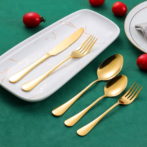 Gold 60-Piece Stainless Steel Flatware Set