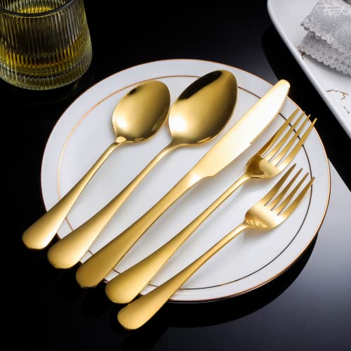 Gold 60-Piece Stainless Steel Flatware Set