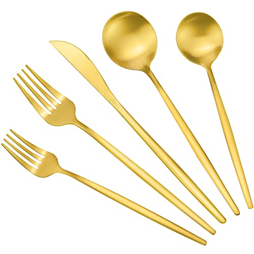 Matte Gold Flatware Set for 8