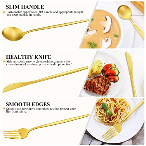 Matte Gold Flatware Set for 8