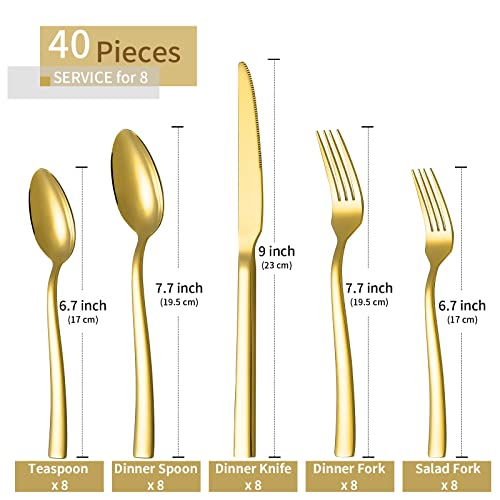 Luxury Gold Flatware Set for 8