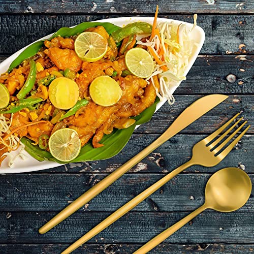 Matte Gold Flatware Set for 8