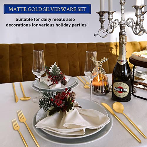 Matte Gold Flatware Set for 8