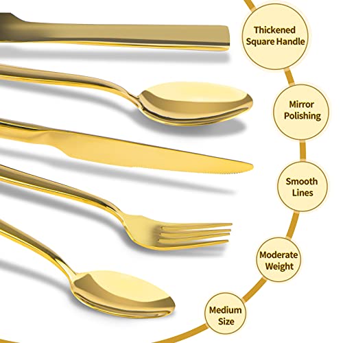 Luxury Gold Flatware Set for 8