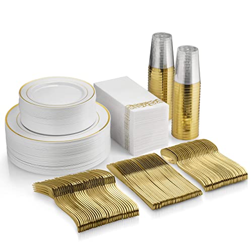 Gold Dinnerware Set - 350 pieces, 50 guests