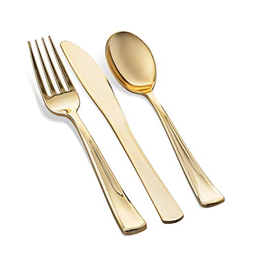 Gold Dinnerware Set - 350 pieces, 50 guests