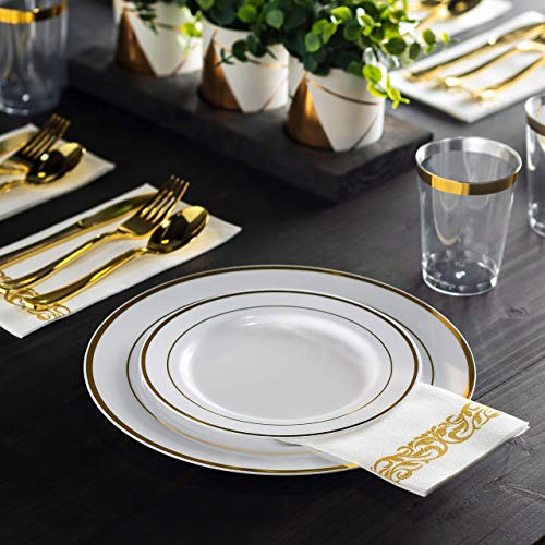 Gold Dinnerware Set - 350 pieces, 50 guests