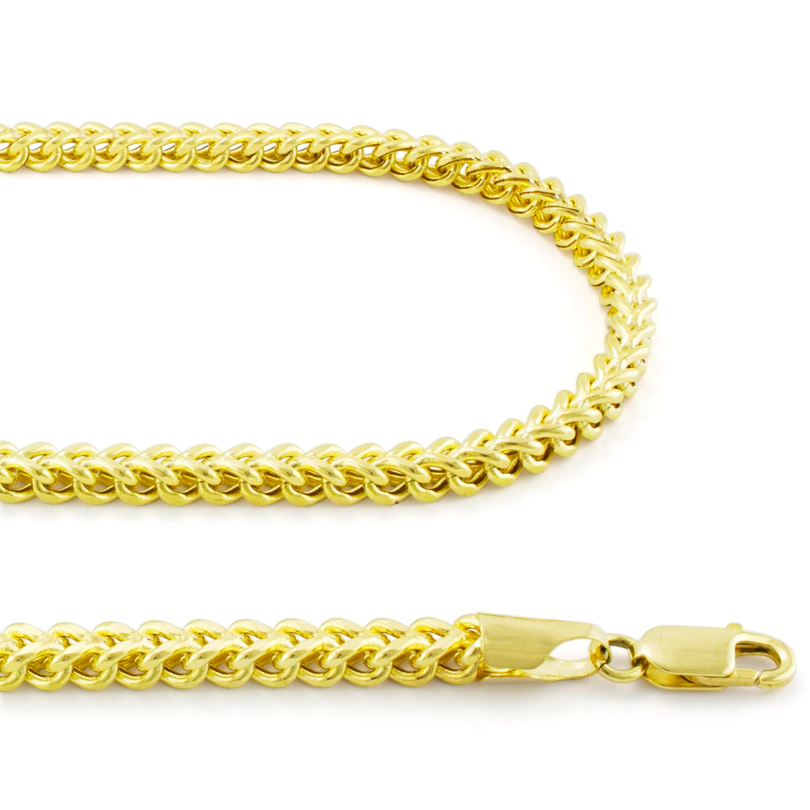 Square Wheat Box Chain Pendant Necklace in 10K Gold