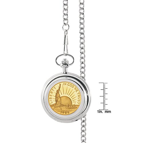 Gold Statue of Liberty Commemorative Pocket Watch