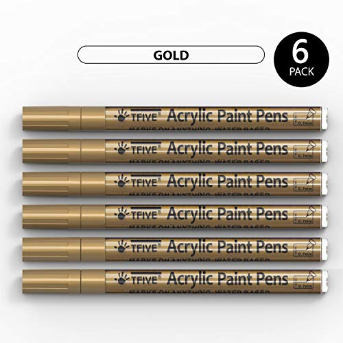 Acrylic Gold Paint Pens - 6 Pack