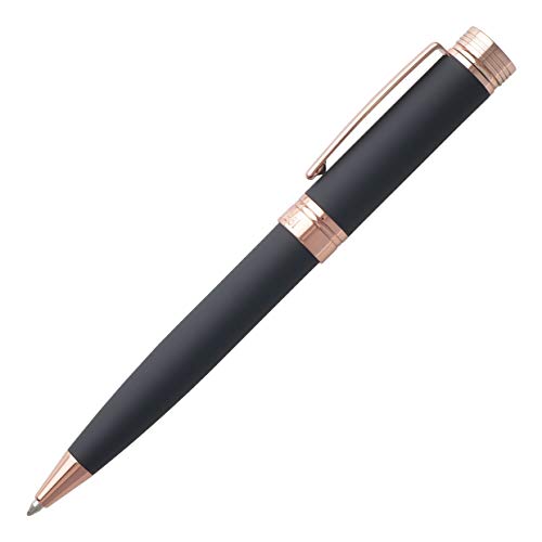 Gold-Plated Navy Ballpoint Pen with Blue Ink