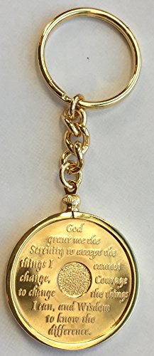 24k Gold Plated Sobriety Keychain Token