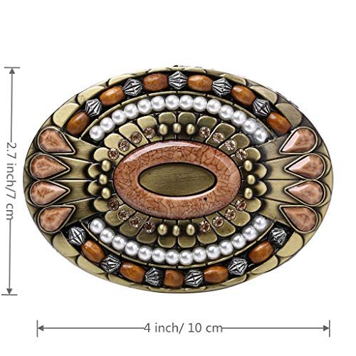 Bohemian Gemstone Belt Buckle for Men and Women