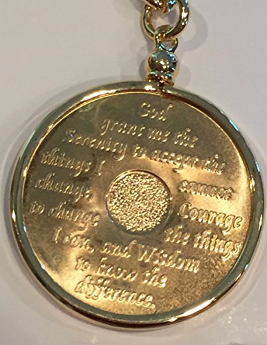 24k Gold Plated Sobriety Keychain Token