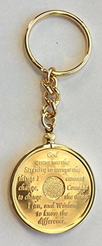 24k Gold Plated Sobriety Keychain Token