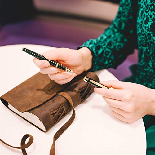 Gold-Finish Black Lacquer Rollerball Pen