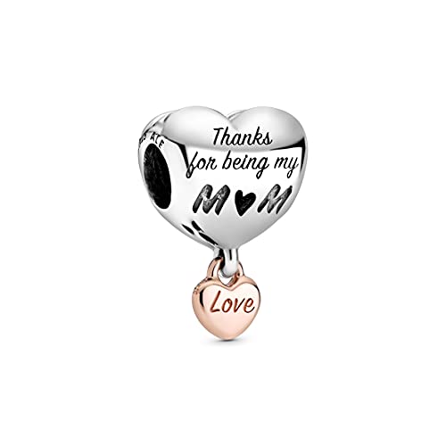Mom Heart Charm - Necklace/Bracelet - Gold
