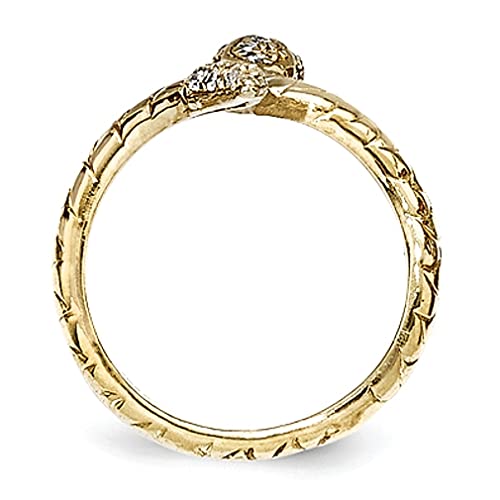Gold Vermeil Snake CZ Ring - Women's Jewelry