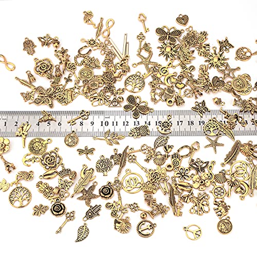 Gold DIY Charms for Jewelry Making&Crafting: 200Pcs