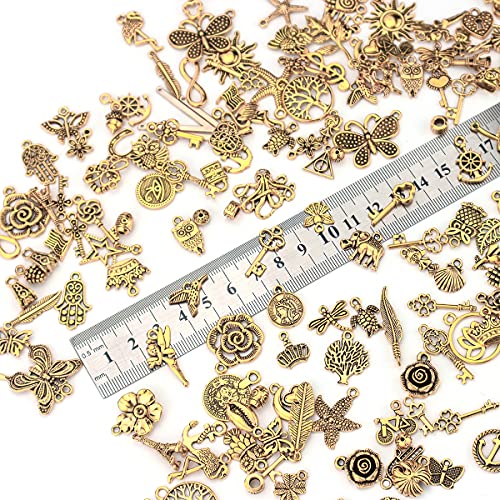 Gold DIY Charms for Jewelry Making&Crafting: 200Pcs