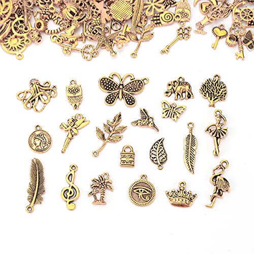 Gold DIY Charms for Jewelry Making&Crafting: 200Pcs