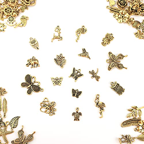 Gold DIY Charms for Jewelry Making&Crafting: 200Pcs