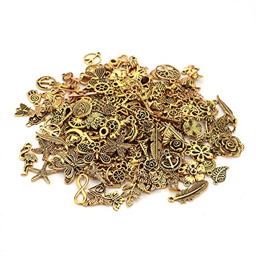 Gold DIY Charms for Jewelry Making&Crafting: 200Pcs