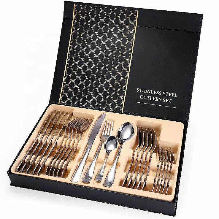24-Piece Gold Stainless Steel Cutlery Set